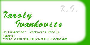 karoly ivankovits business card